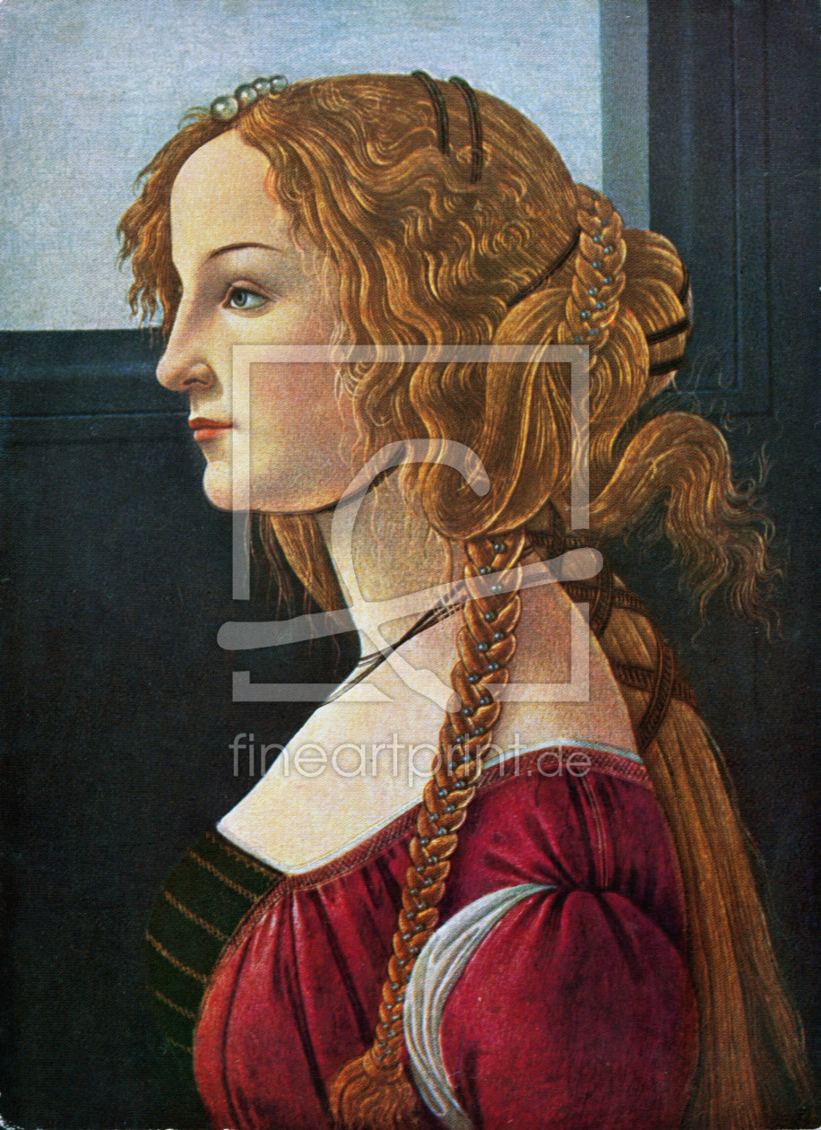 Bild-Nr.: 30002706 Botticelli/Female profile portrait/c1480 erstellt von Botticelli, Sandro
