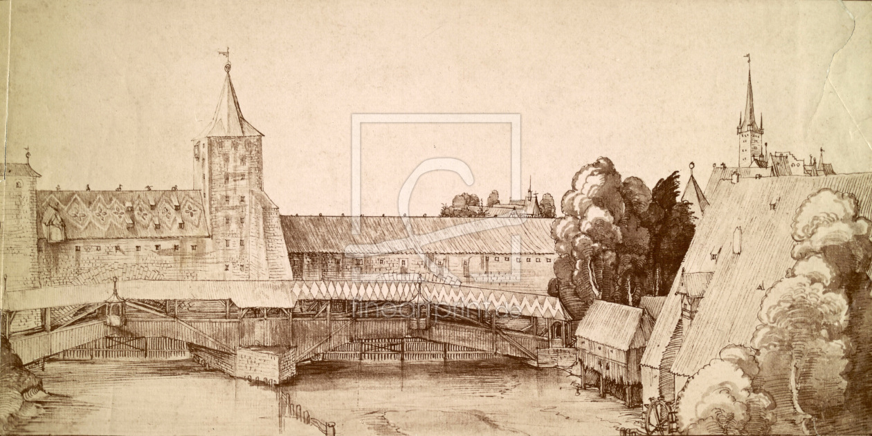 Bild-Nr.: 30003018 A.Dürer, Covered Footbridge at Haller G. erstellt von Dürer, Albrecht