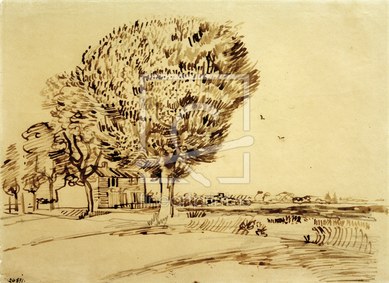 Bild-Nr.: 30003238 V.v.Gogh, Landscape w.House & Trees/1888 erstellt von van Gogh, Vincent