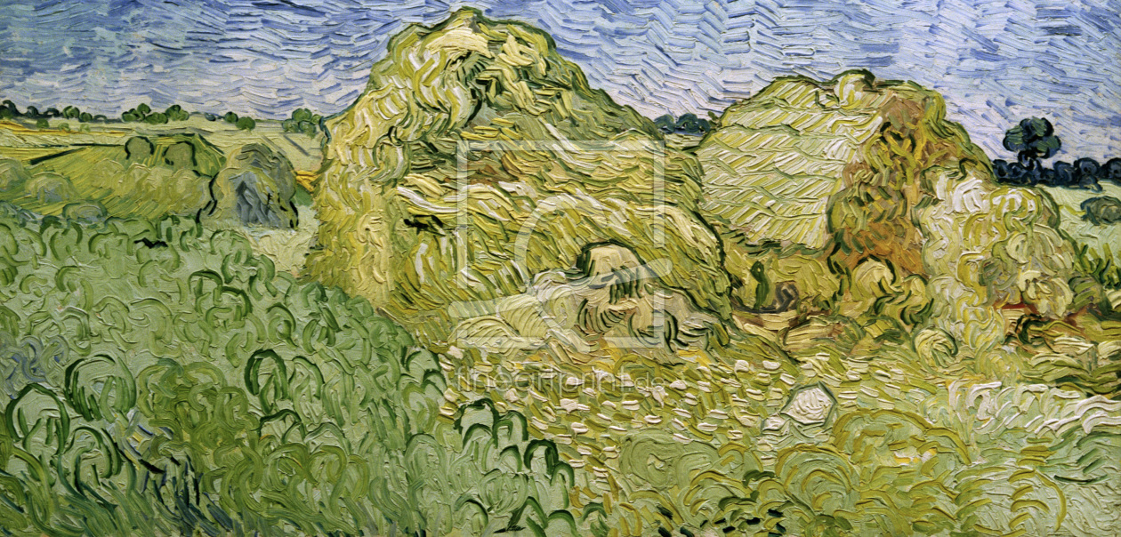 Bild-Nr.: 30003296 V.v.Gogh, Field w.Wheat Stacks/Ptg./1890 erstellt von van Gogh, Vincent