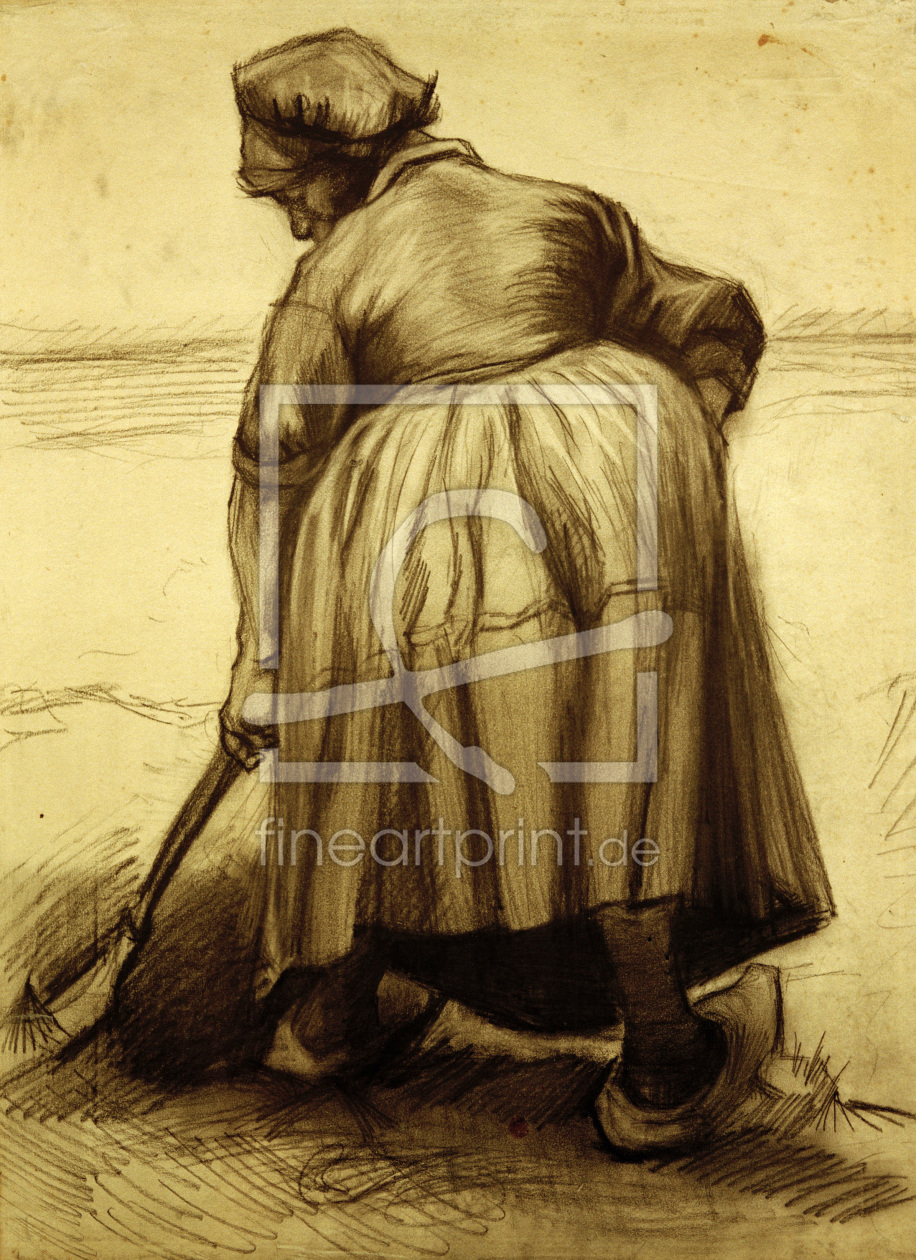 Bild-Nr.: 30003334 V.van Gogh, Peasant Woman Digging /Draw. erstellt von van Gogh, Vincent