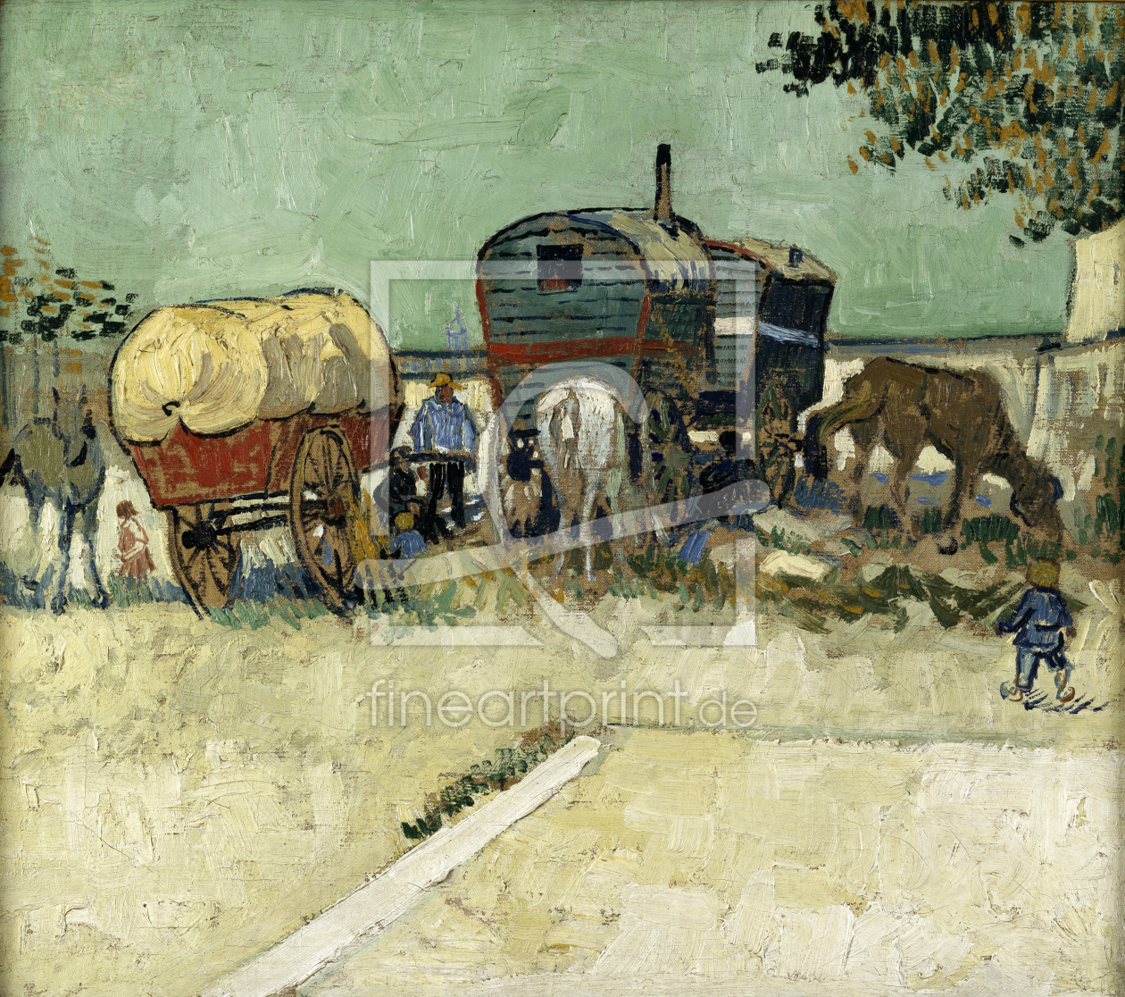 Bild-Nr.: 30003506 Van Gogh / Gypsy camp, horse-drawn wag. erstellt von van Gogh, Vincent