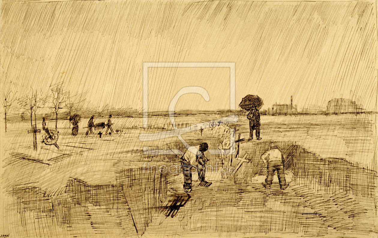 Bild-Nr.: 30003522 Van Gogh, Cemetery in the Rain / Draw. erstellt von van Gogh, Vincent