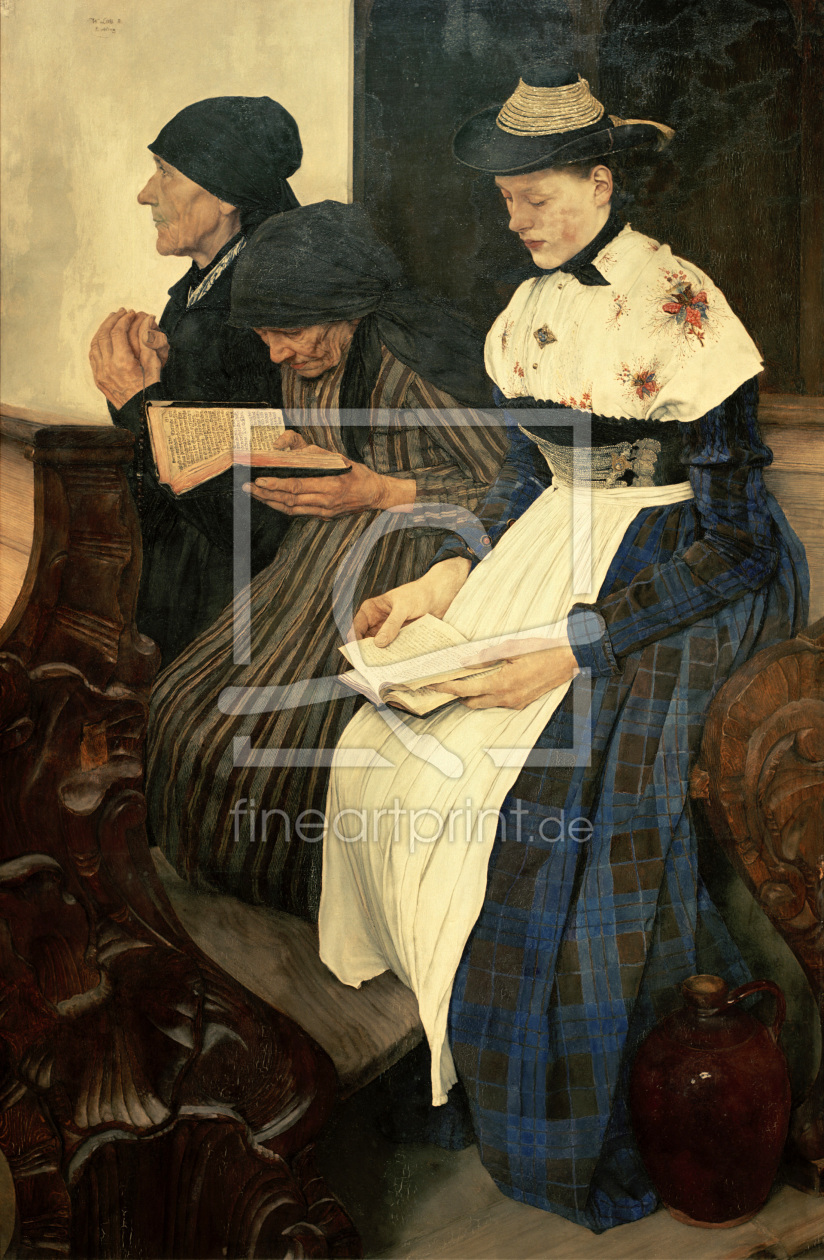 Bild-Nr.: 30003820 Three Women in Church / W .Leibl erstellt von Leibl, Wilhelm Maria Hubertus
