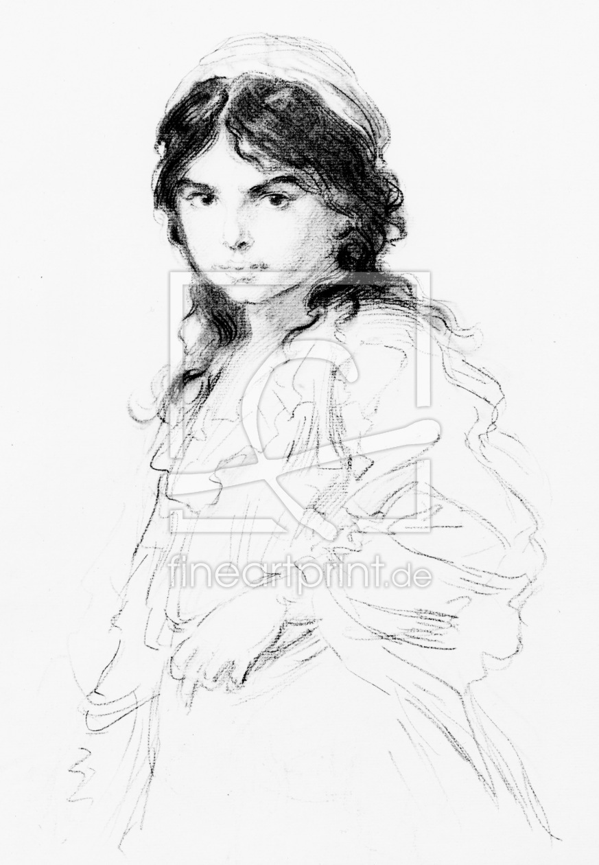 Bild-Nr.: 30004414 L.Knaus / Gypsy Girl / Drawing / c.1870 erstellt von Knaus. Ludwig