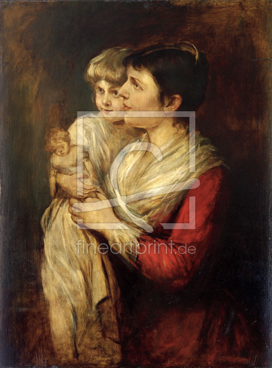 Bild-Nr.: 30004670 F.v.Lenbach,Clementine SchÃ¶n mit Tochter erstellt von Lenbach, Franz