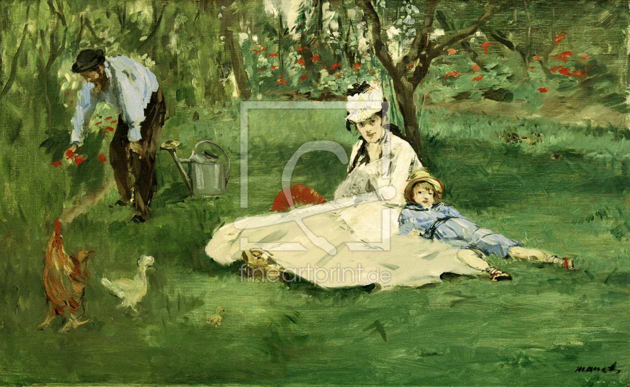 Bild-Nr.: 30005354 The Monet family in the garden / E.Manet erstellt von Macke, August
