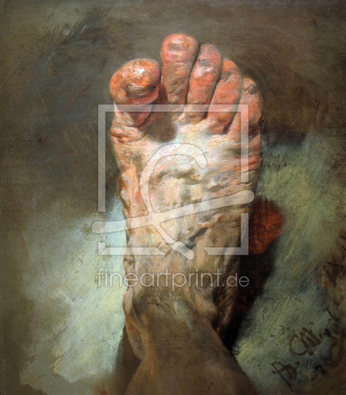 Bild-Nr.: 30005764 A.v.Menzel, Der Fuß des Künstlers erstellt von von Menzel, Adolph Friedrich Erdmann