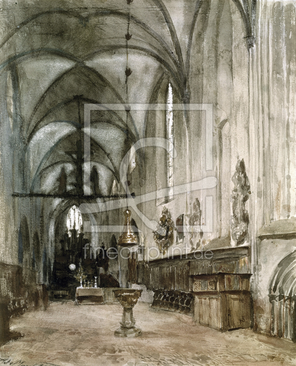 Bild-Nr.: 30005774 Berlin,Graues Kloster,Mittelschiff/Zchng erstellt von von Menzel, Adolph Friedrich Erdmann