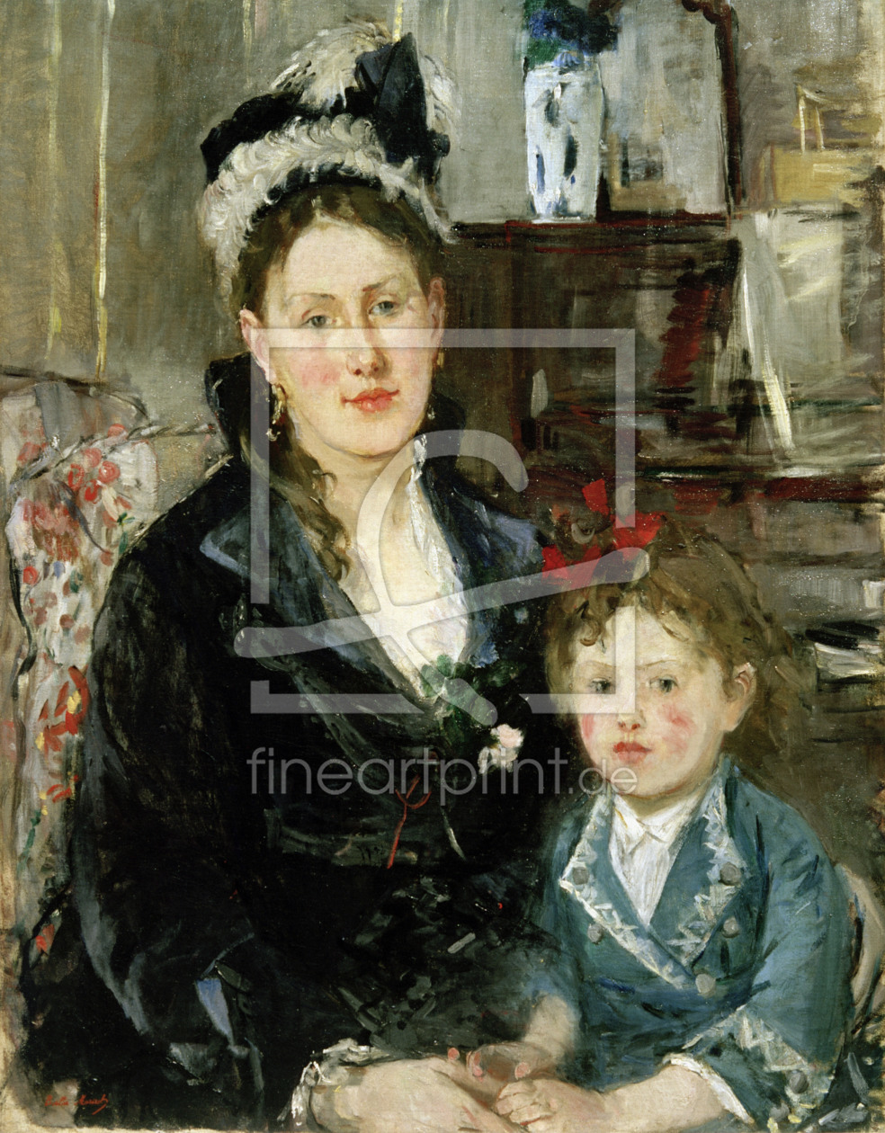 Bild-Nr.: 30005856 B.Morisot, Mme. Boursier and daughter erstellt von Morisot, Berthe