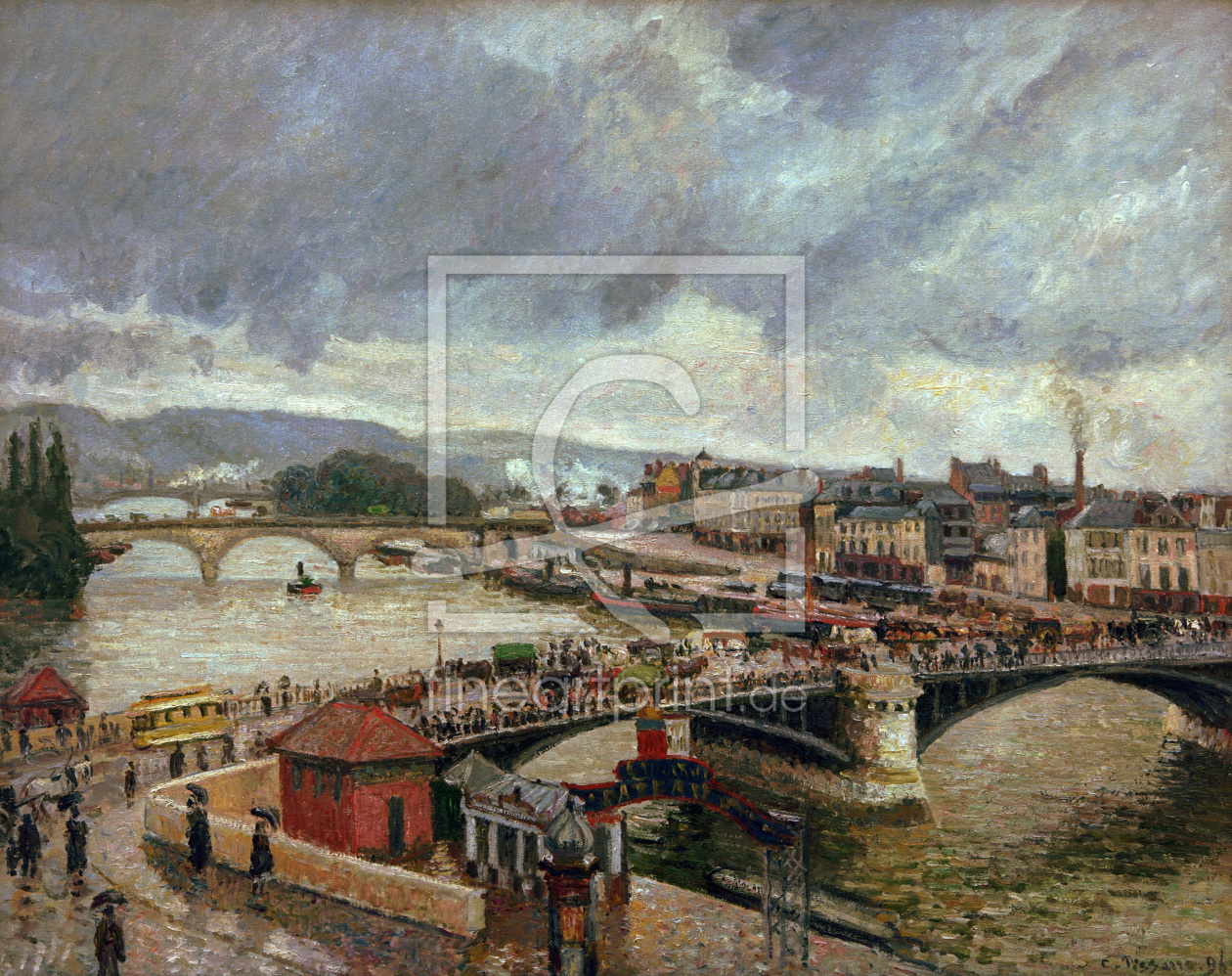 Bild-Nr.: 30006410 C.Pissarro, Große Brücke, Rouen, Regen erstellt von Pissarro, Camille