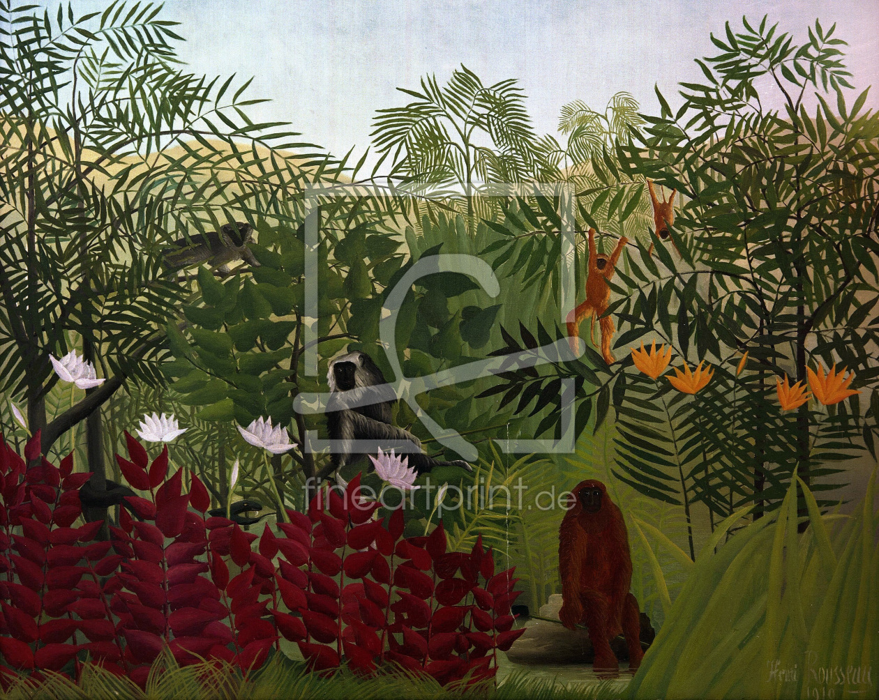 Bild-Nr.: 30007294 H.Rousseau / Tropical Forest with monkey erstellt von Rousseau, Henri Julien Felix