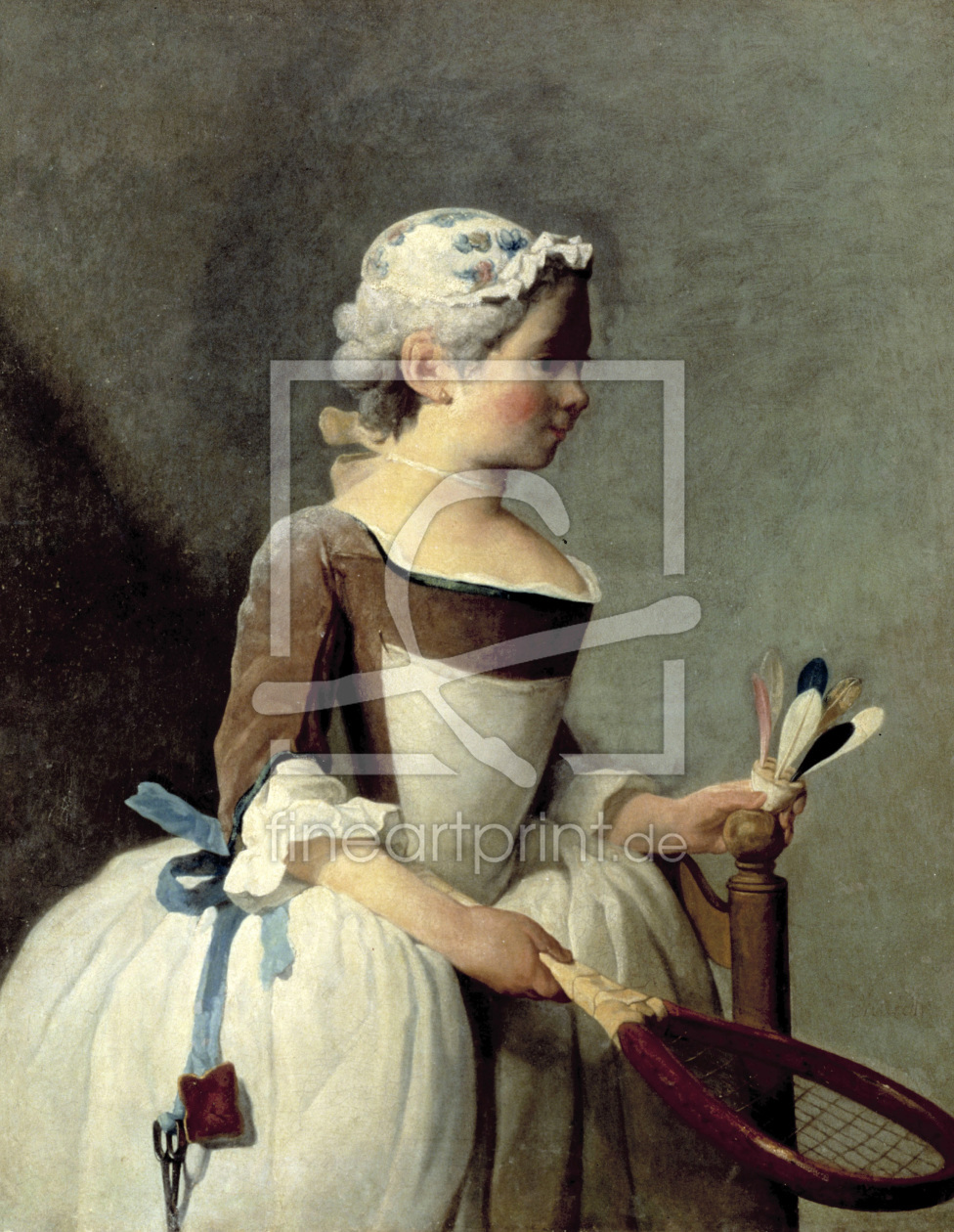 Bild-Nr.: 30007417 Chardin / Girl with shuttlecock/ 1737/41 erstellt von Chardin, Jean Siméon