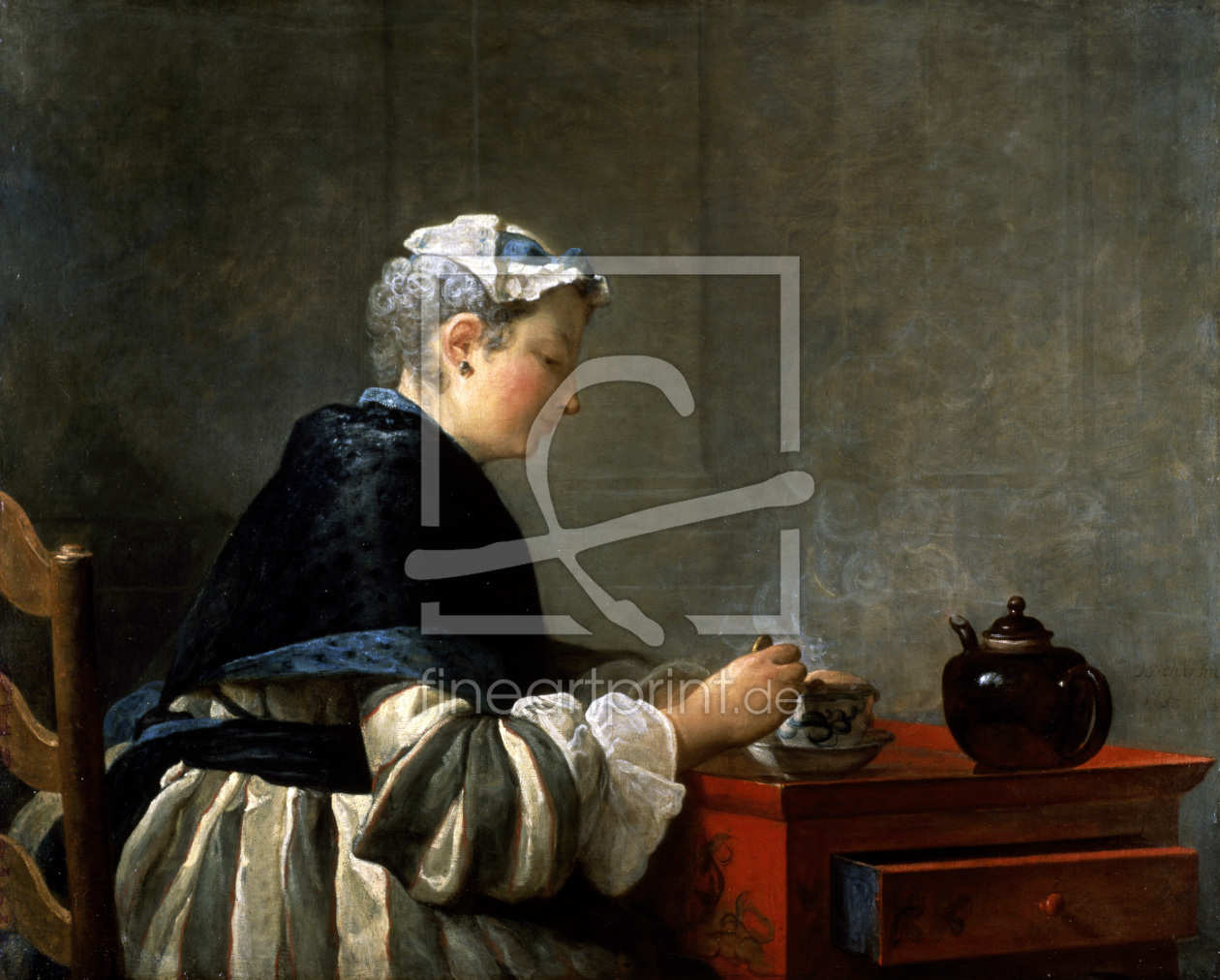 Bild-Nr.: 30007461 Chardin, Teetrinkende Dame erstellt von Chardin, Jean Siméon