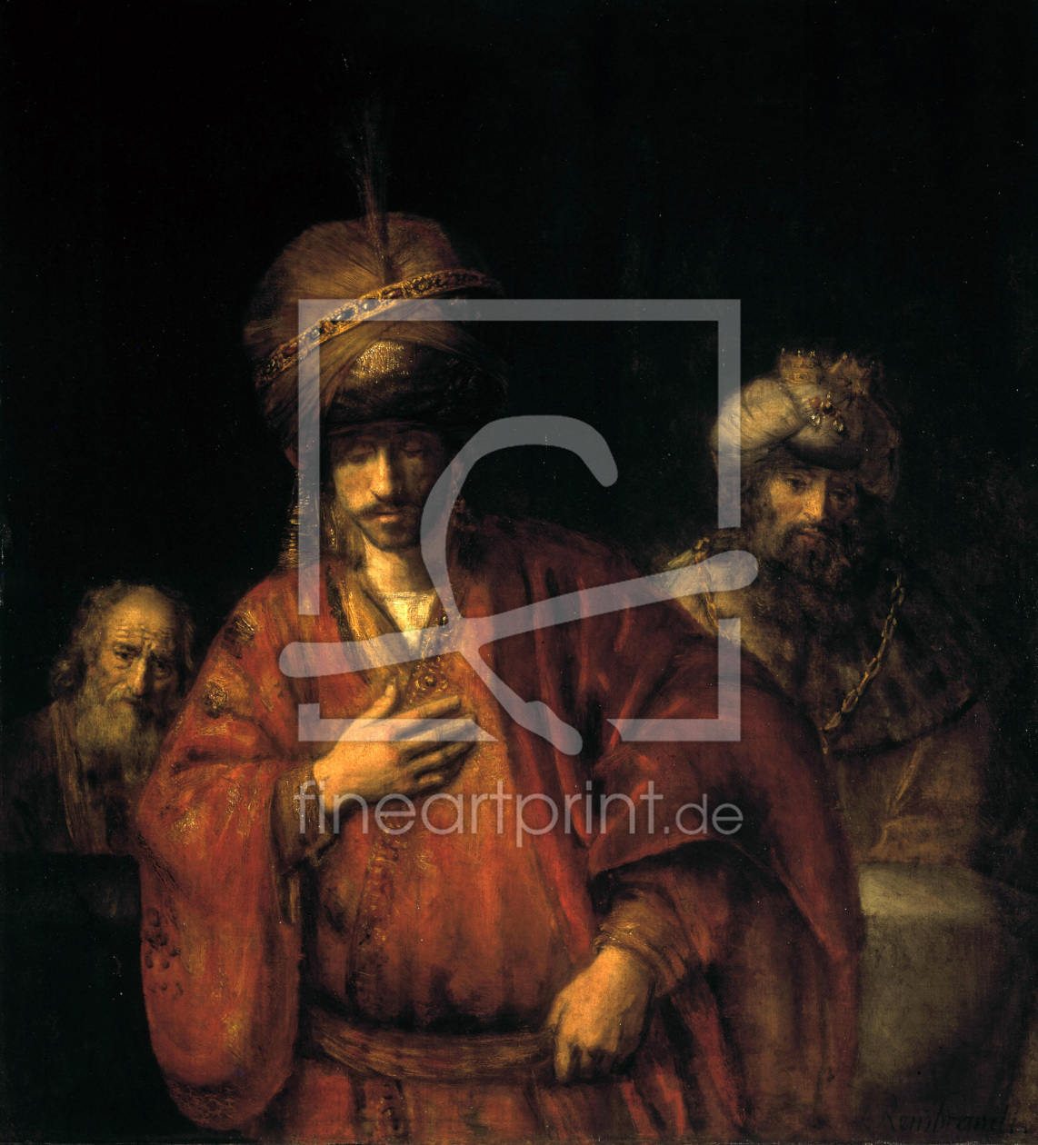 Bild-Nr.: 30007625 Haman in Disgrace/ Rembrandt/ c.1667/68 erstellt von Rembrandt Harmenszoon van Rijn