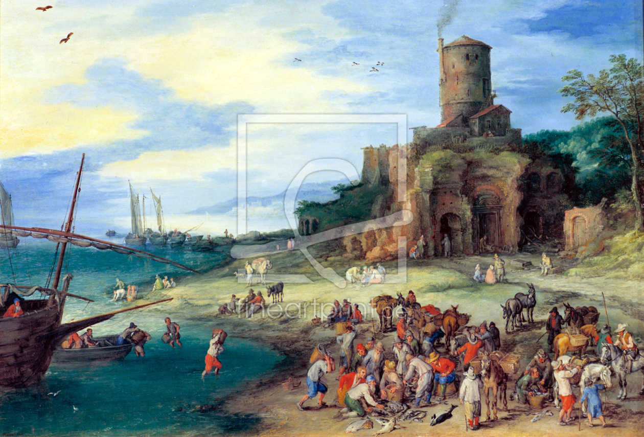 Bild-Nr.: 30007863 J.Brueghel d.Ã„., Seelandsch.Scipionengr. erstellt von Jan Brueghel der Ã„ltere