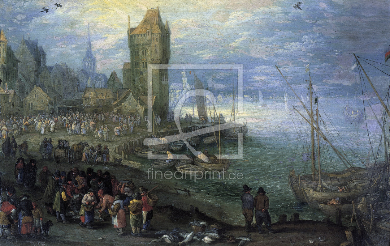Bild-Nr.: 30007887 Jan Bruegel d.Ä./Fischmarkt Meeresstrand erstellt von Jan Brueghel der Ältere