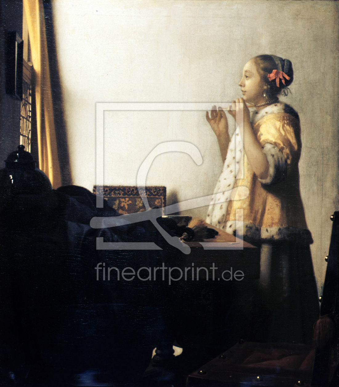Bild-Nr.: 30007933 Vermeer/Lady with pearl necklace/c.1664 erstellt von Jan Vermeer van Delft
