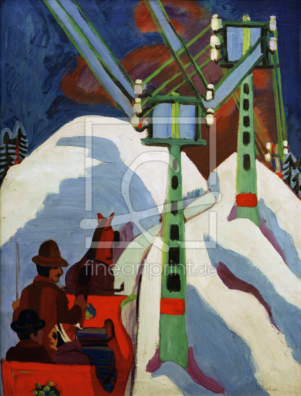 Bild-Nr.: 30008299 E.L.Kirchner, Sledging / 1922 erstellt von Ernst Ludwig Kirchner