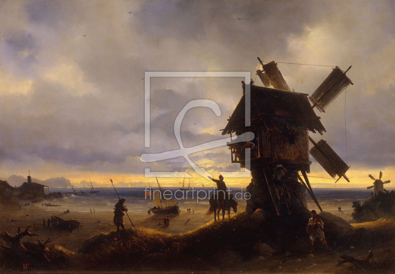 Bild-Nr.: 30008603 I.K.Aivasovsky / Windmill by the Sea erstellt von Aiwasowski, Iwan Konstantinowitsch