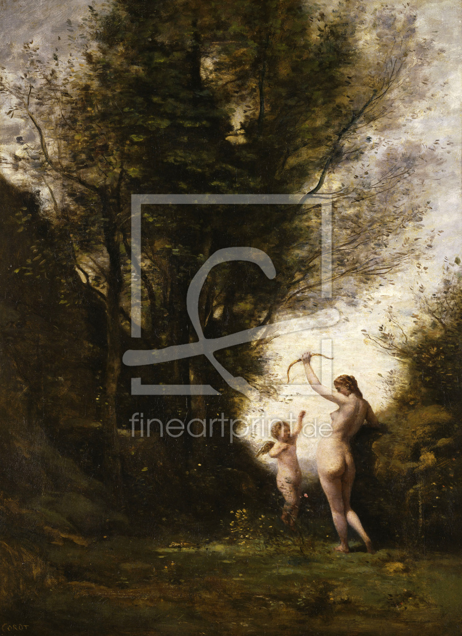 Bild-Nr.: 30008891 C. Corot / Nymph playing with a Cherub erstellt von Corot, Jean Baptiste Camille