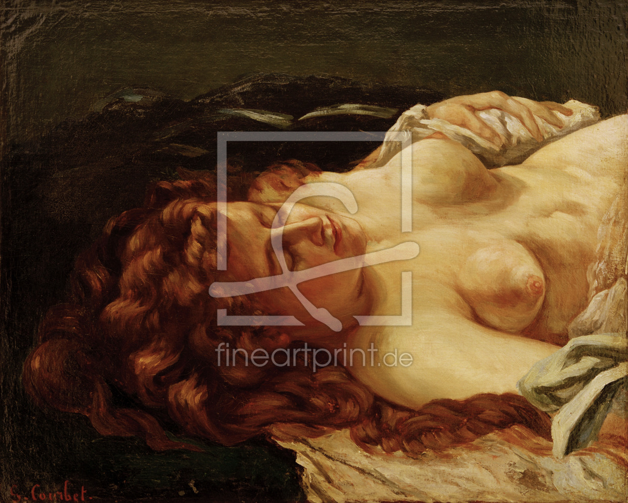 Bild-Nr.: 30008915 Courbet / sleeping red-haired woman erstellt von Courbet, Gustave