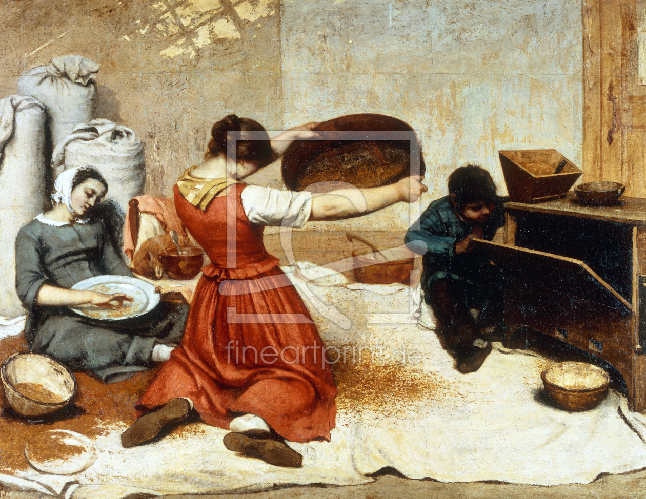 Bild-Nr.: 30008973 G.Courbet / The Corn Sifters / 1853 erstellt von Courbet, Gustave