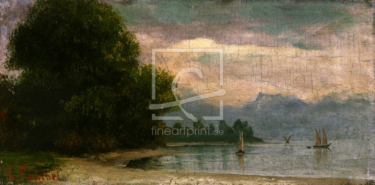 Bild-Nr.: 30009025 Courbet / Landscape at Lake Geneva erstellt von Courbet, Gustave