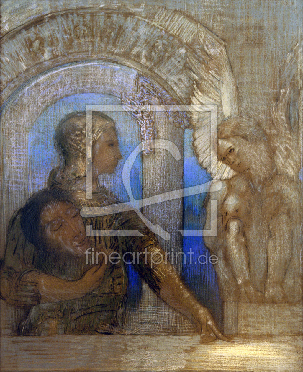 Bild-Nr.: 30009774 O.Redon, Oedipus and Sphinx (Myst.Knight erstellt von Redon, Odilon