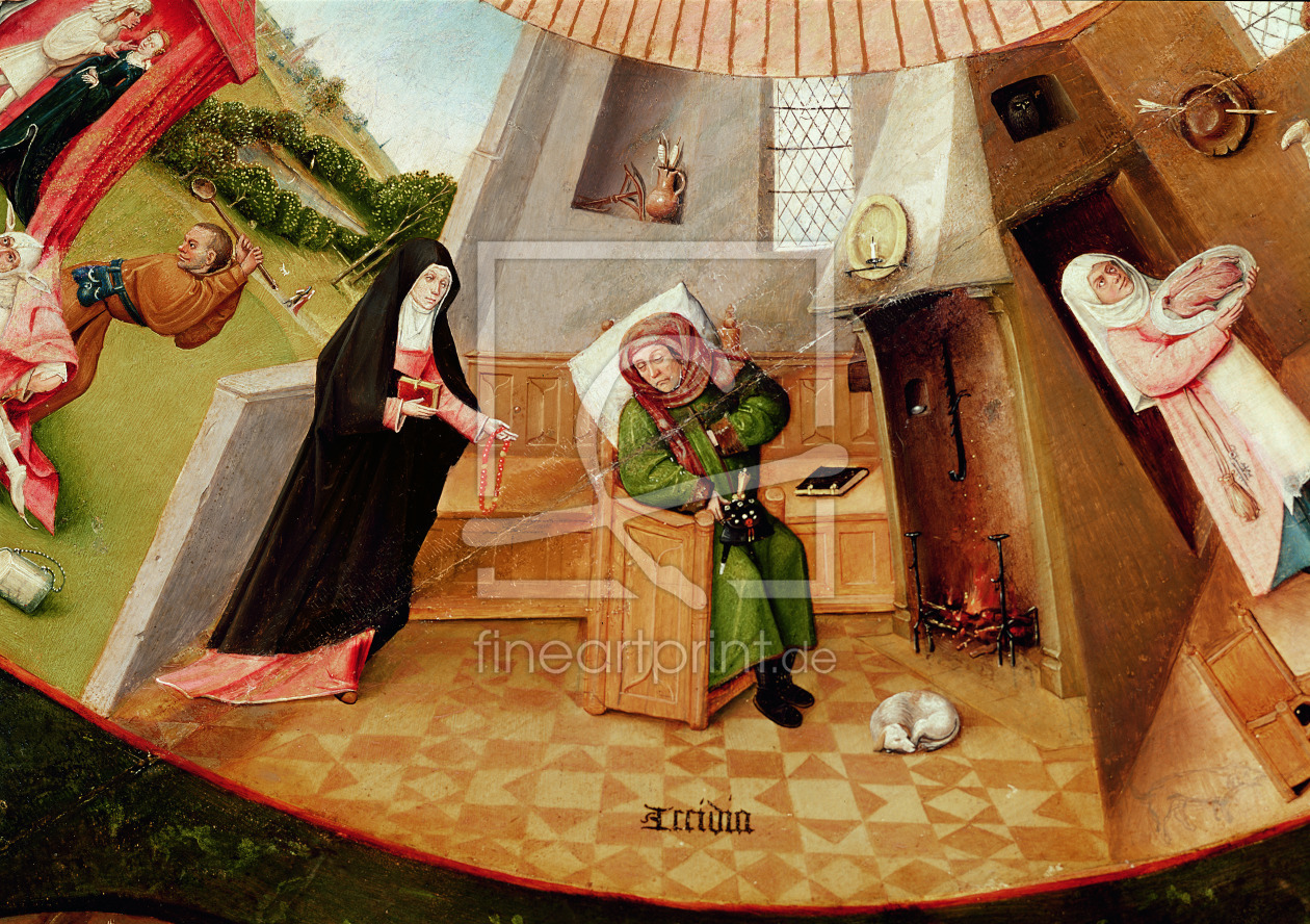 Bild-Nr.: 31000077 Sloth, detail from the Table of the Seven Deadly Sins and the Four Last Things,  erstellt von Bosch, Hieronymus