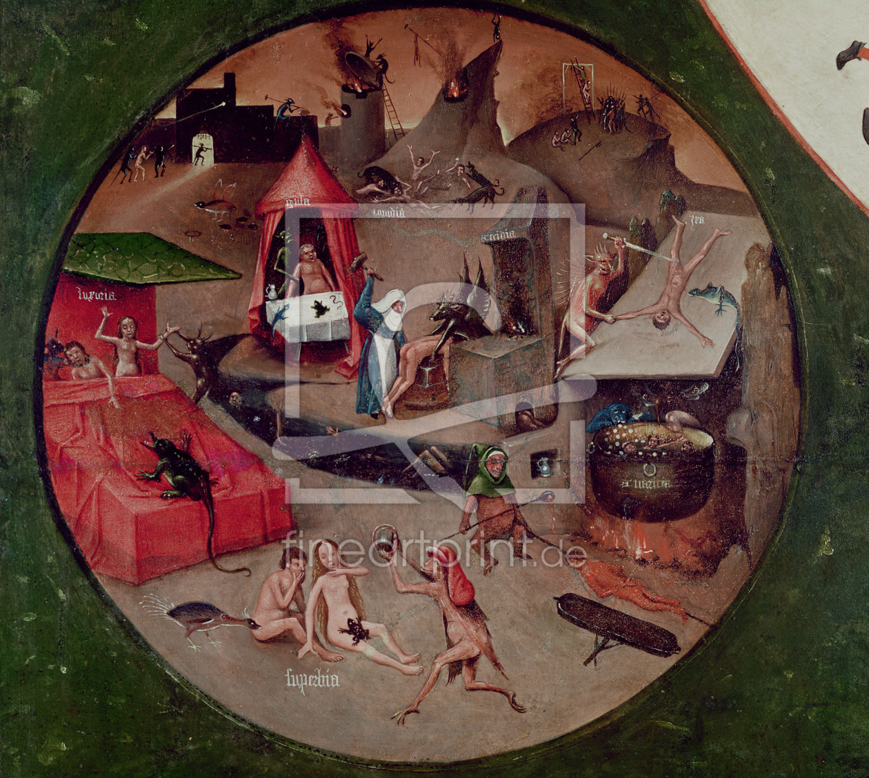 Bild-Nr.: 31000079 Tabletop of the Seven Deadly Sins and the Four Last Things, detail of Hell, c.14 erstellt von Bosch, Hieronymus