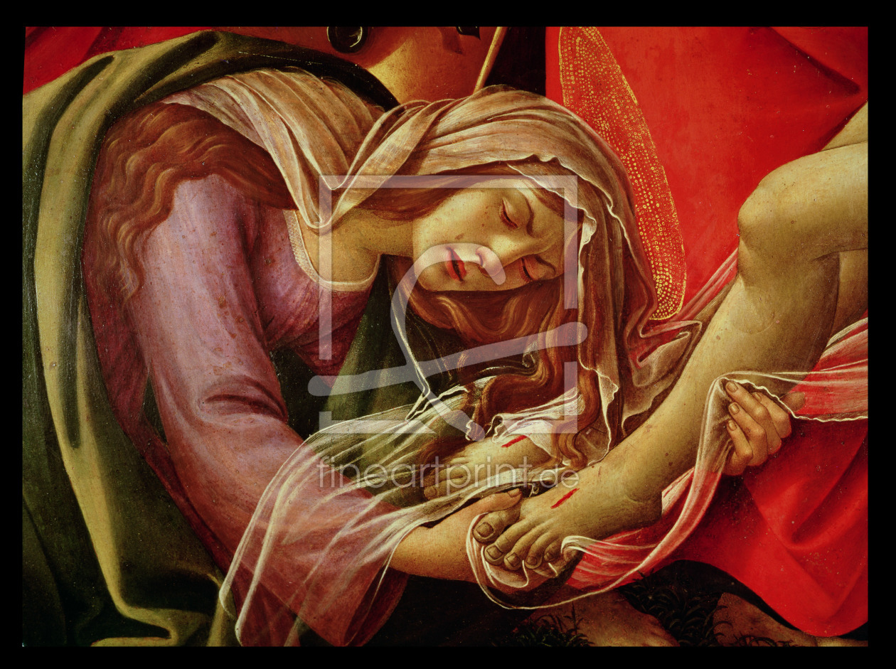 Bild-Nr.: 31000106 The Lamentation of Christ, detail of Mary Magdalene and the Feet of Christ, c.14 erstellt von Botticelli, Sandro