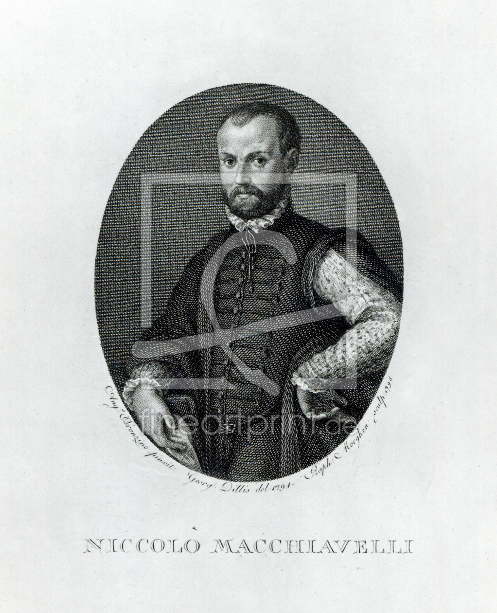 Bild-Nr.: 31000128 Portrait of Niccolo Machiavelli , engraved by Rafaello Morgan in 1795 erstellt von Bronzino, Agnolo