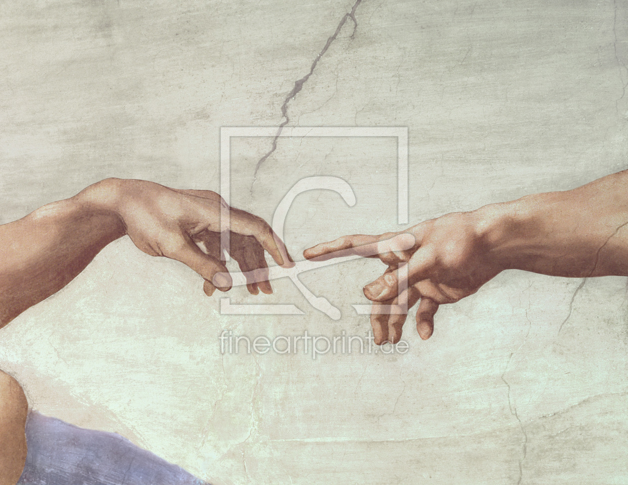 Bild-Nr.: 31000132 Hands of God and Adam, detail from The Creation of Adam, from the Sistine Ceilin erstellt von Buonarroti, Michelangelo (Michelangelo di Lodovico Buonarroti Simoni)