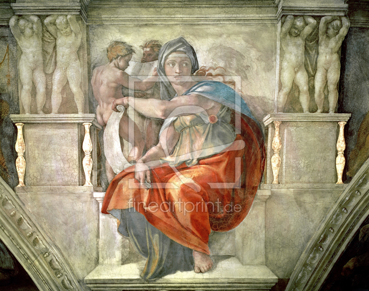 Bild-Nr.: 31000135 Sistine Chapel Ceiling: Delphic Sibyl erstellt von Buonarroti, Michelangelo (Michelangelo di Lodovico Buonarroti Simoni)