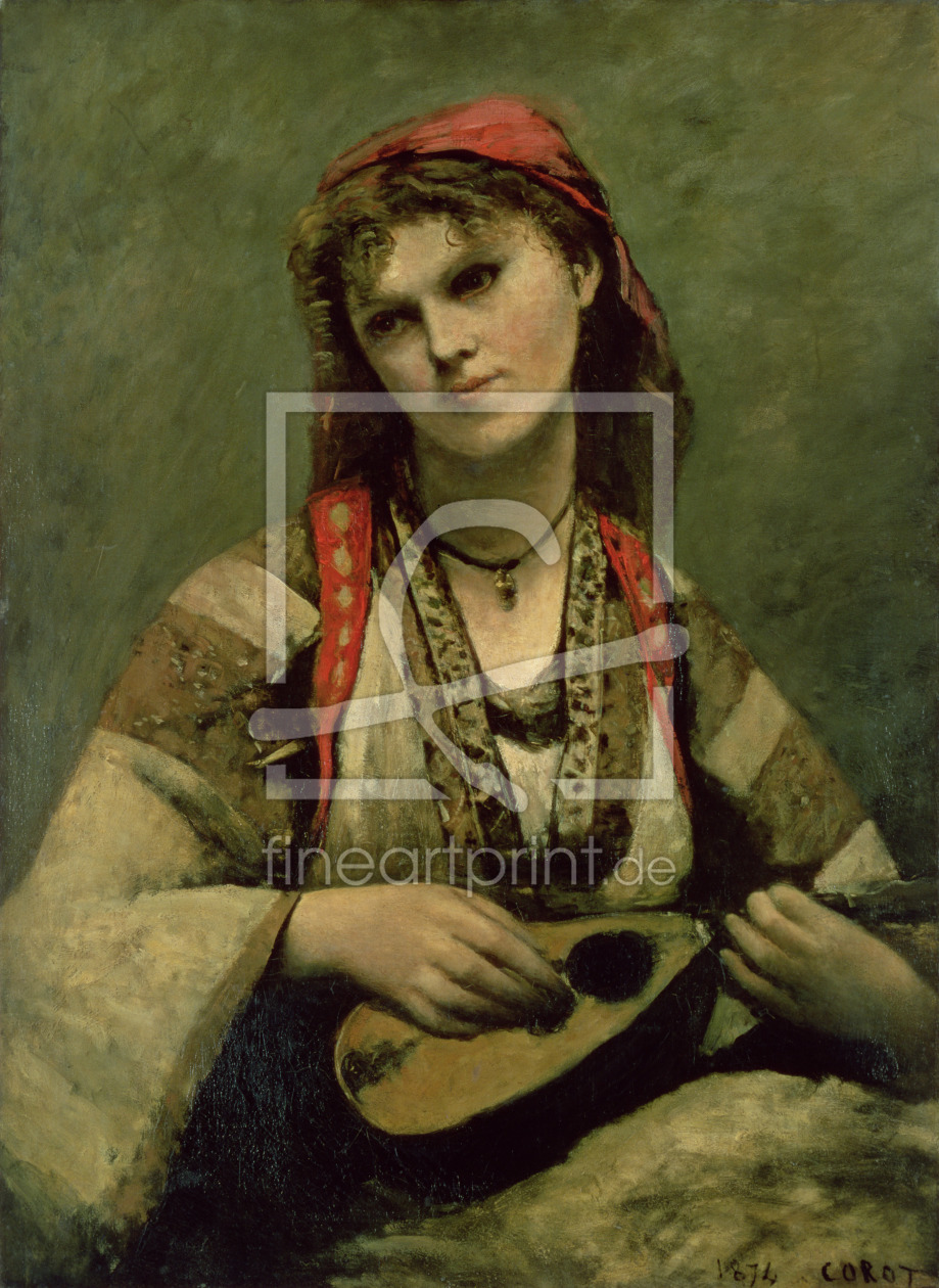 Bild-Nr.: 31000259 Christine Nilson or The Bohemian with a Mandolin, 1874 erstellt von Corot, Jean Baptiste Camille