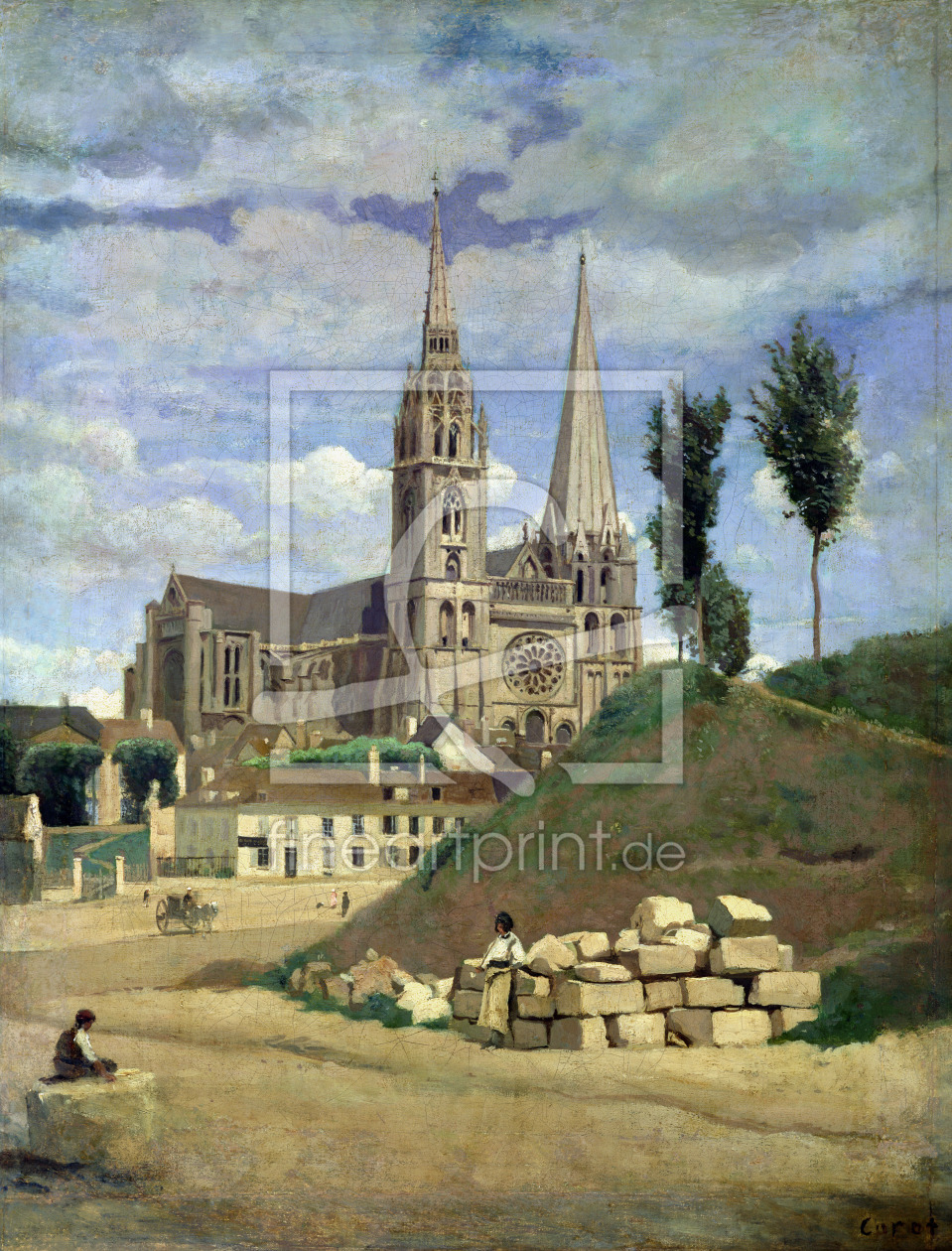 Bild-Nr.: 31000263 Chartres Cathedral, 1830 erstellt von Corot, Jean Baptiste Camille