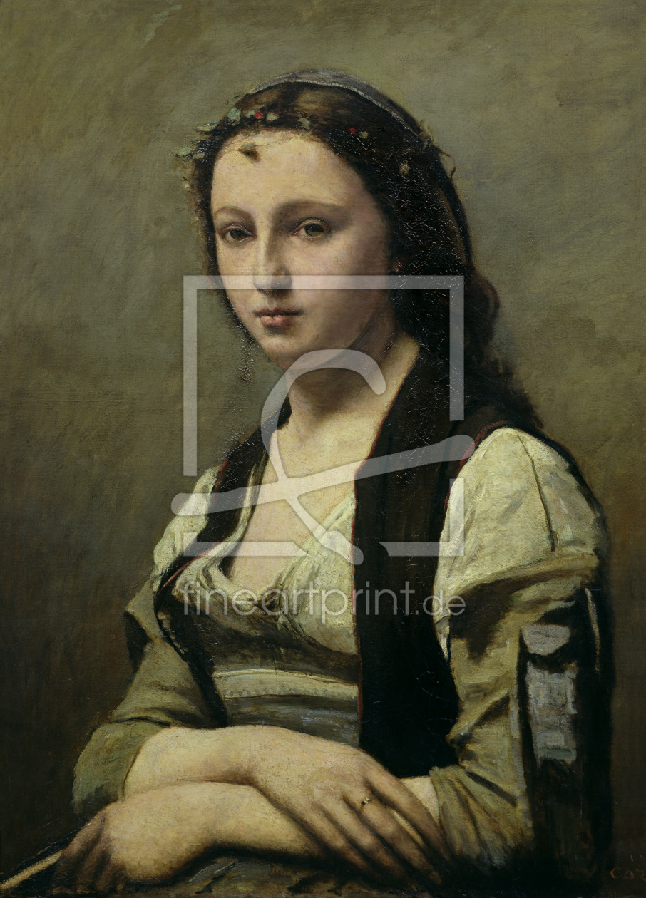 Bild-Nr.: 31000268 The Woman with the Pearl, c.1842 erstellt von Corot, Jean Baptiste Camille