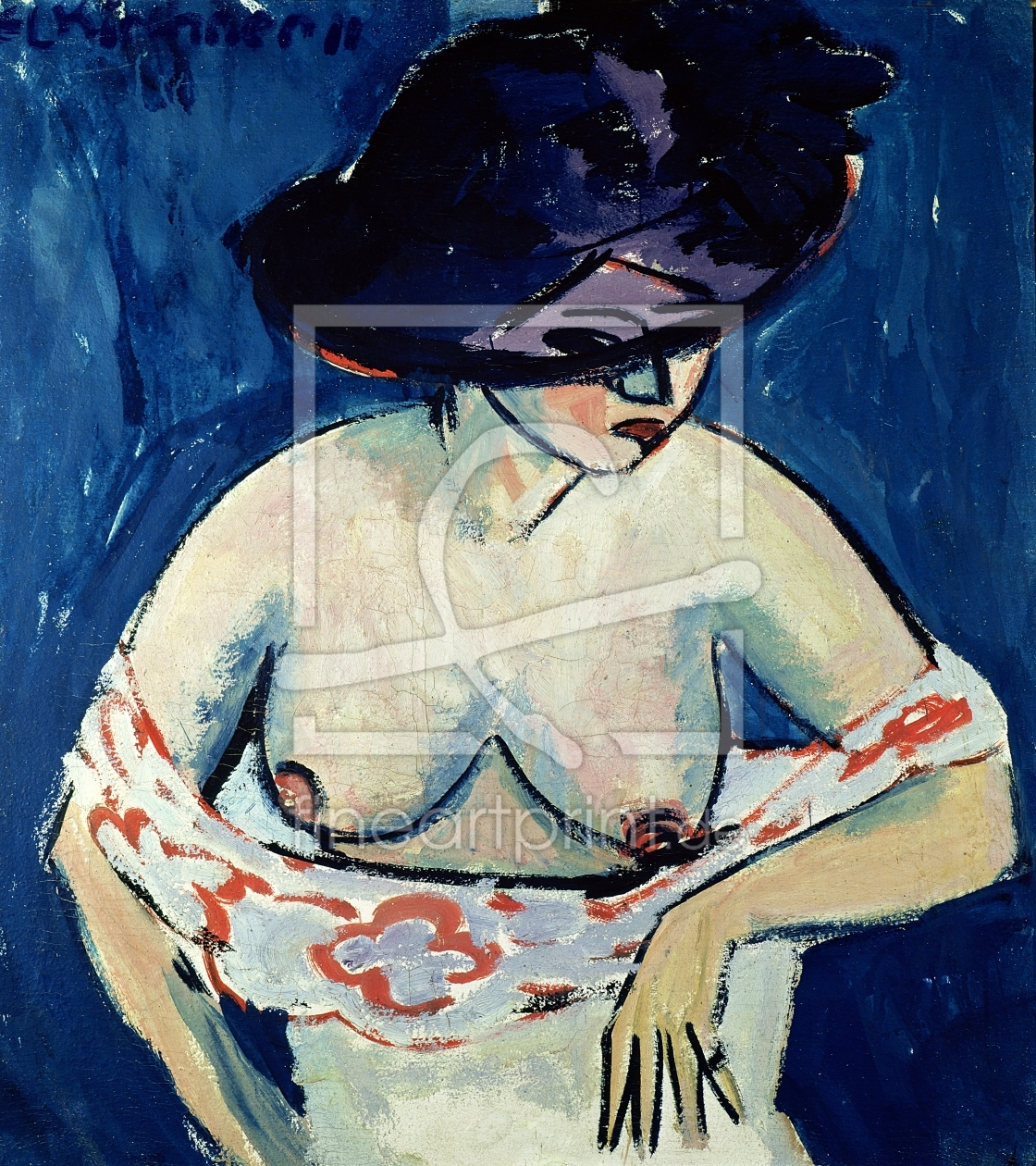 Bild-Nr.: 31000395 Half-Naked Woman with a Hat, 1911 erstellt von Ernst Ludwig Kirchner