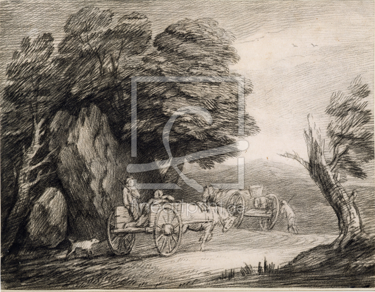 Bild-Nr.: 31000459 Wooded Landscape with Carts and Figures erstellt von Gainsborough, Thomas