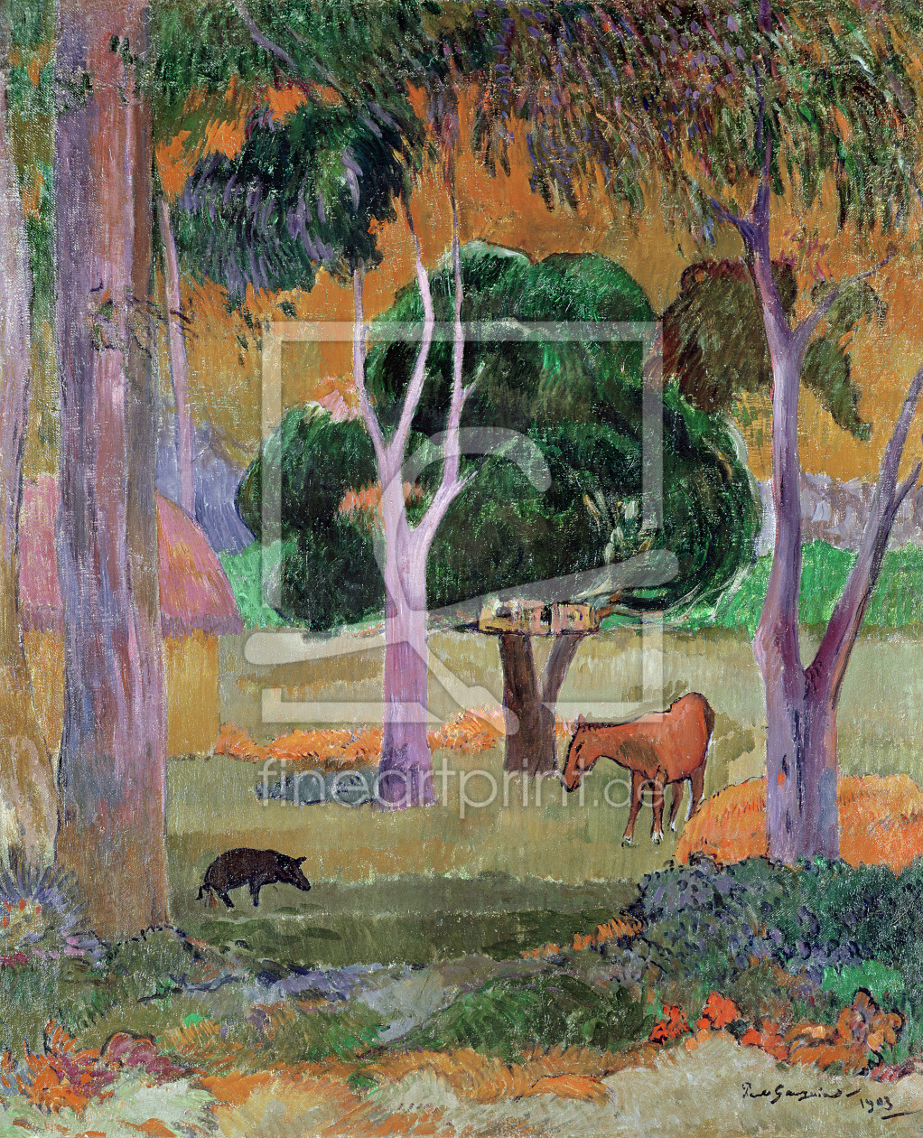 Bild-Nr.: 31000467 Dominican Landscape or, Landscape with a Pig and Horse, 1903 erstellt von Gauguin, Paul