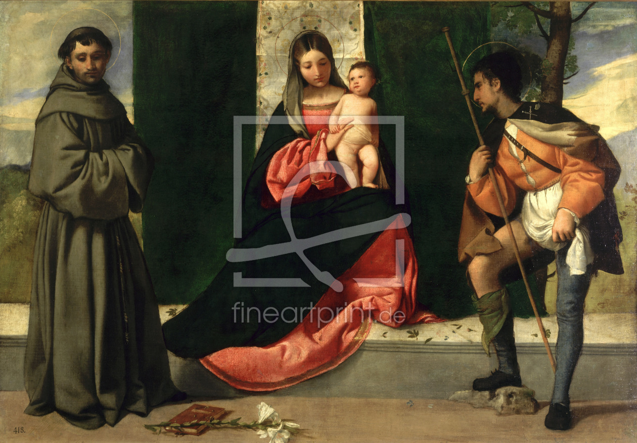 Bild-Nr.: 31000518 Virgin and Child with St. Anthony of Padua and St. Rocco erstellt von Giorgione (Giorgio da Castelfranco | Barbarelli)