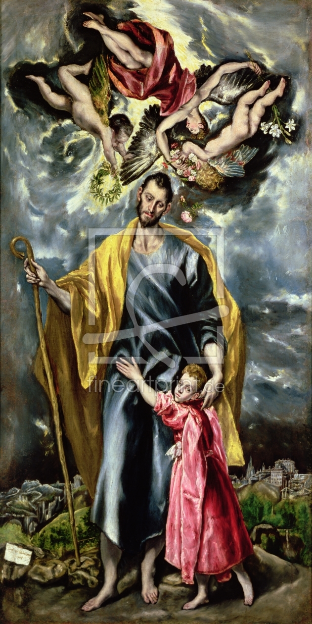 Bild-Nr.: 31000581 St. Joseph and the Christ Child, 1597-99 erstellt von Greco, El (Domenikos Theotokopoulos)