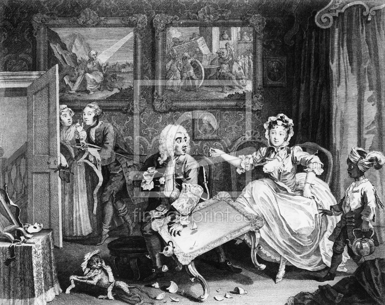 Bild-Nr.: 31000663 A Harlot's Progress, plate II, Quarrels with her Jew Protector erstellt von Hogarth, William