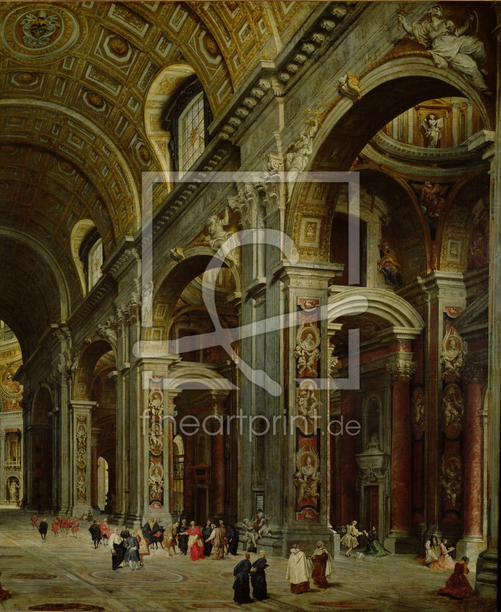 Bild-Nr.: 31000938 Cardinal Melchior de Polignac Visiting St. Peter's in Rome erstellt von Pannini, Giovanni Paolo