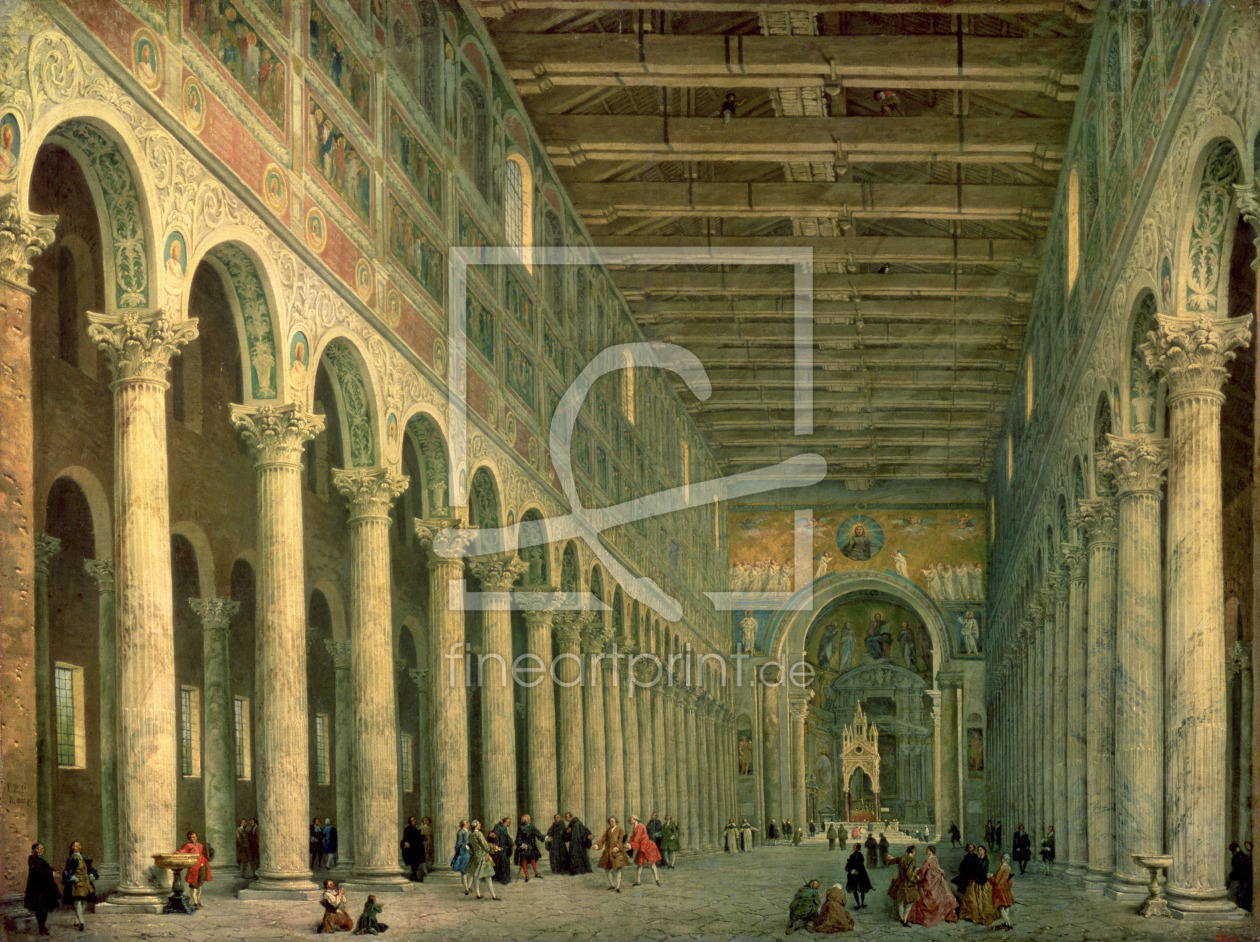 Bild-Nr.: 31000942 Interior of the Church of San Paolo Fuori le Mura, Rome, 1750 erstellt von Pannini, Giovanni Paolo