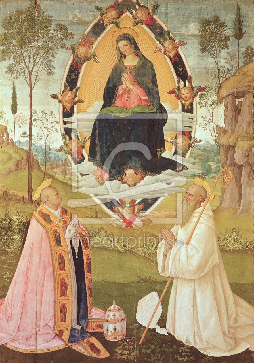 Bild-Nr.: 31000947 Virgin in Glory with St. Gregory and St. Benedict erstellt von Pinturicchio, Bernadino di Betto di Biagio