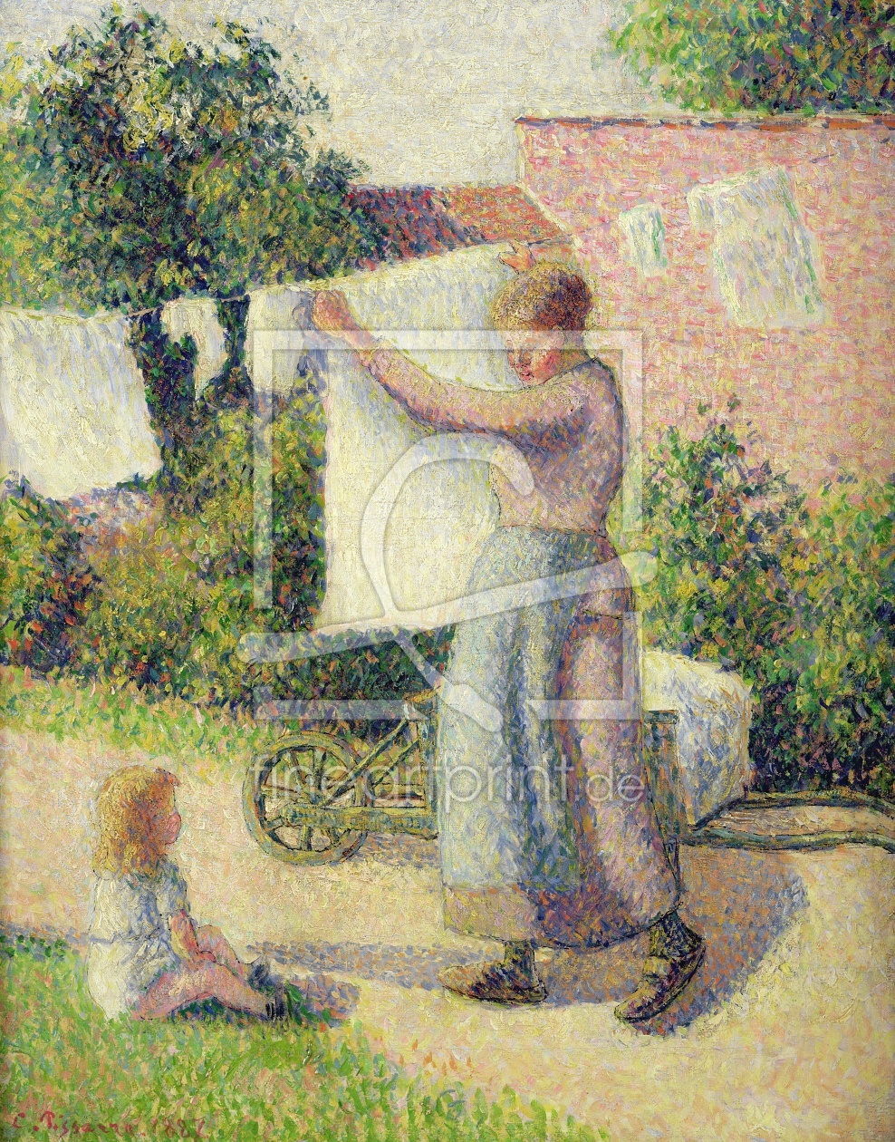 Bild-Nr.: 31000954 Woman Hanging up the Washing, 1887 erstellt von Pissarro, Camille