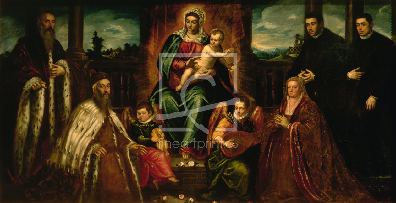 Bild-Nr.: 31001243 Doge Alvise Mocenigo and Family before the Madonna and Child, c.1573 erstellt von Tintoretto, Jacopo