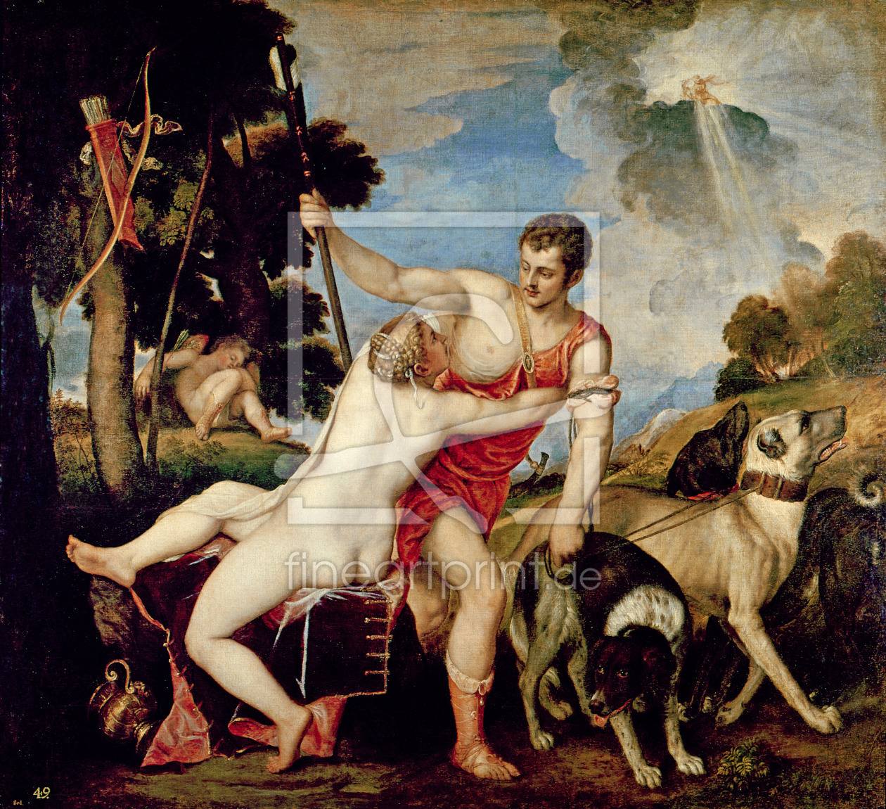 Bild-Nr.: 31001395 Venus and Adonis, 1553 erstellt von Vecellio, Tiziano
